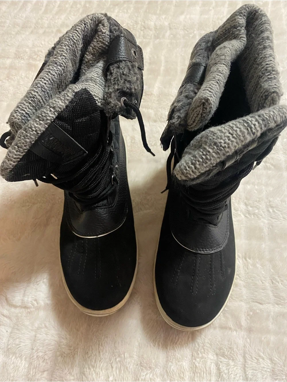 Khombu Black and Gray  Lace-Up Winter Boot